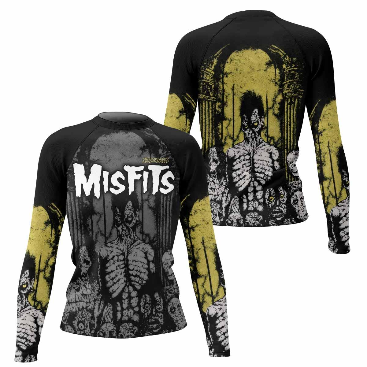 Shadowrolls Misfits Women's Rash Guard Long Sleeve - front and back view