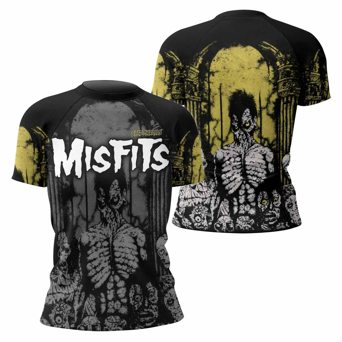 Shadowrolls Misfits Women's Rash Guard Short Sleeve - front and back view
