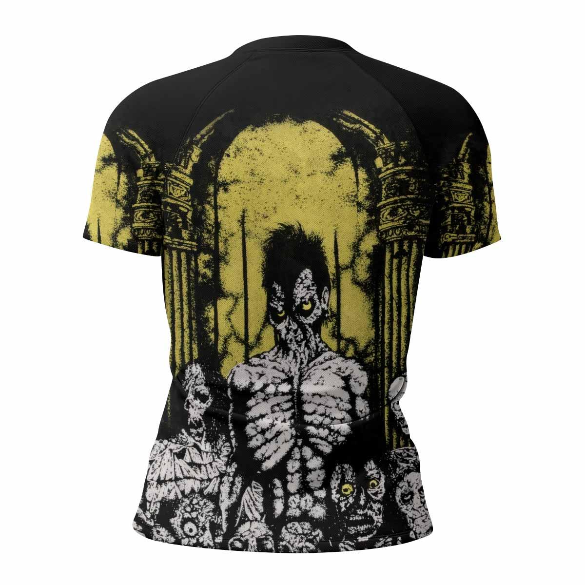 Shadowrolls Misfits Women's Rash Guard Short Sleeve - back view mockup