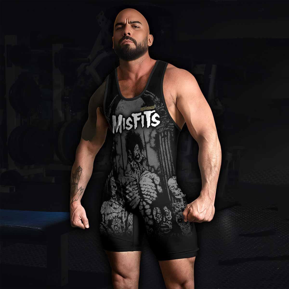 Shadowrolls Misfits Wrestling Singlet - men's lifestyle view