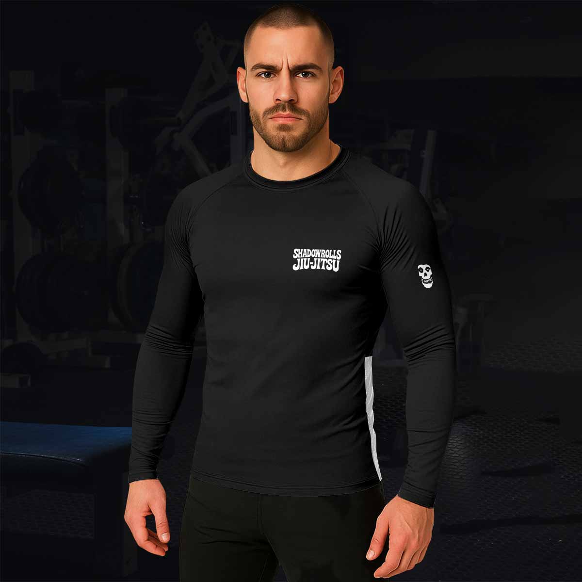 Skull Jiu-Jitsu Men's Rash Guard Long Sleeve - lifestyle view