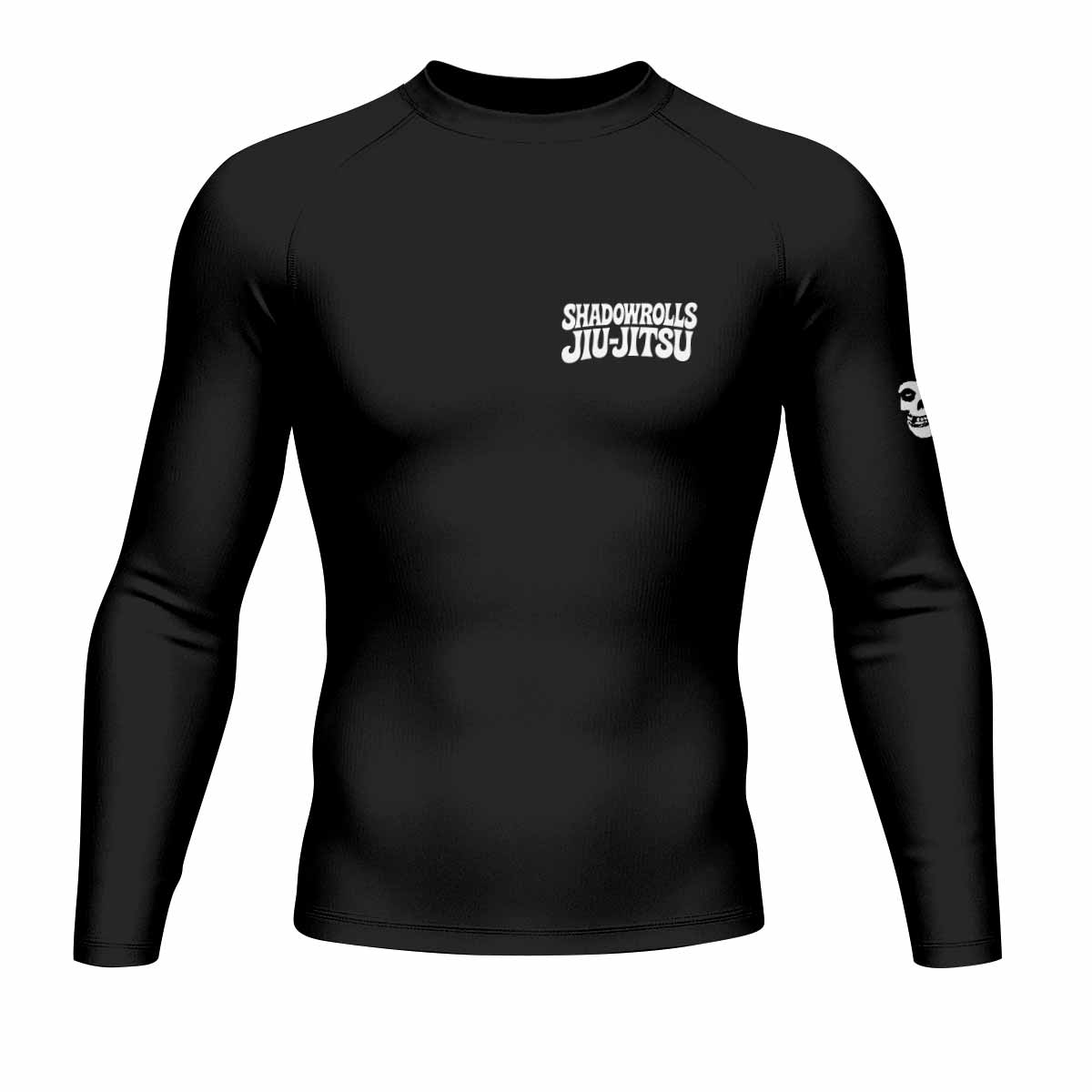 Skull Jiu-Jitsu Men's Rash Guard Long Sleeve - front view mockup