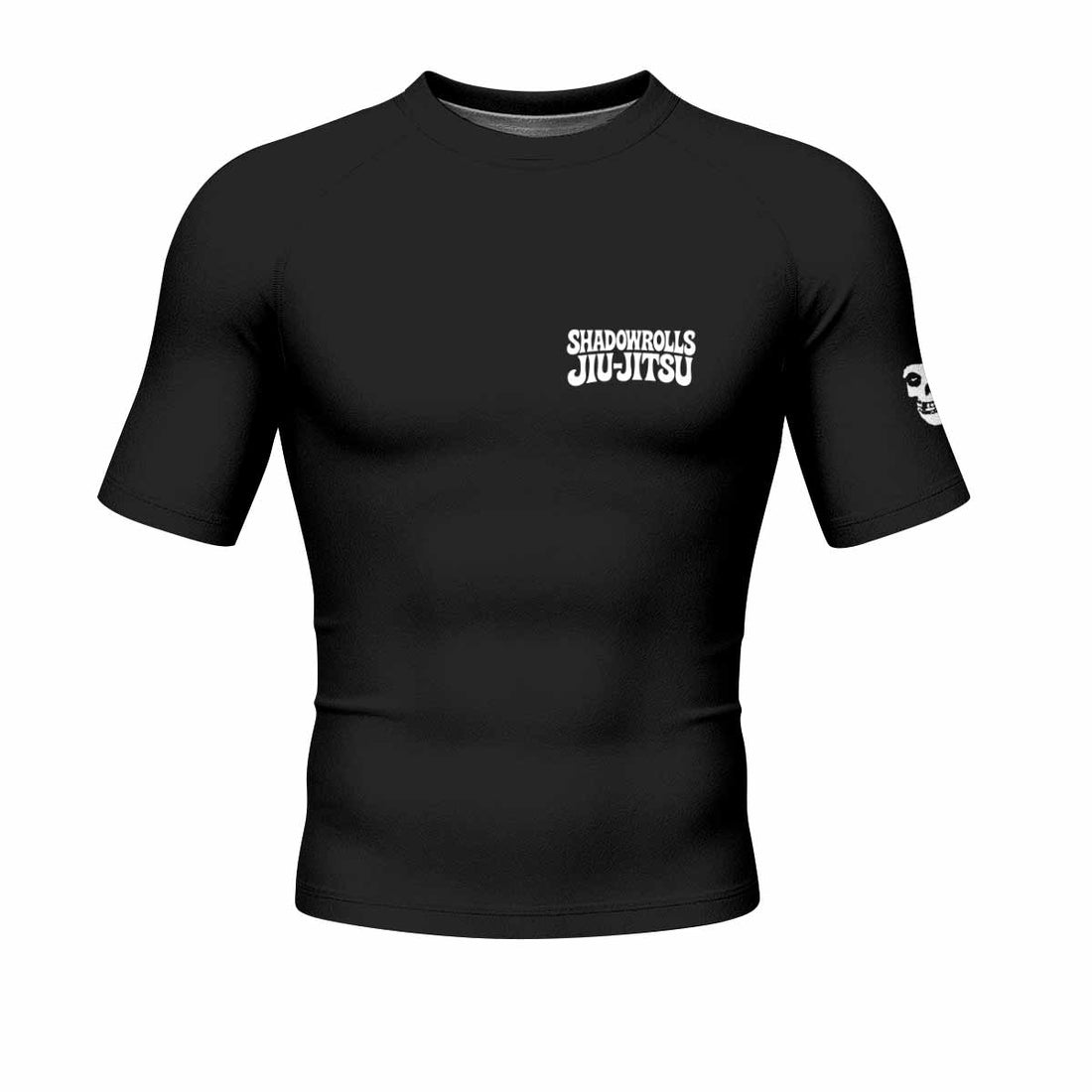 Skull Jiu-Jitsu Men's Rash Guard Short Sleeve - front and back view