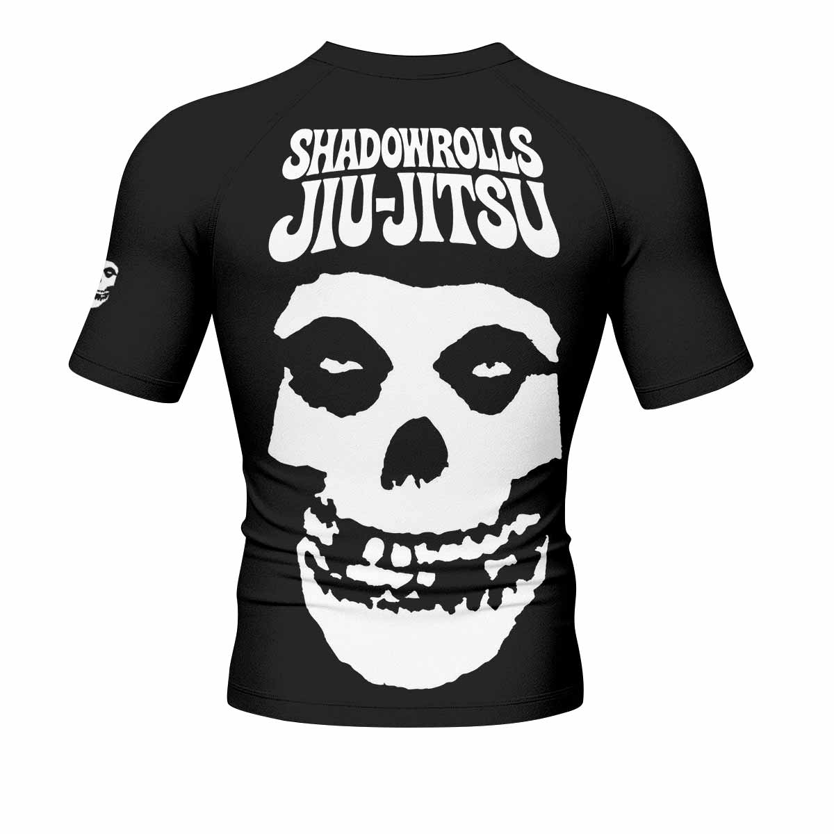 Skull Jiu-Jitsu Men's Rash Guard Short Sleeve - back view mockup