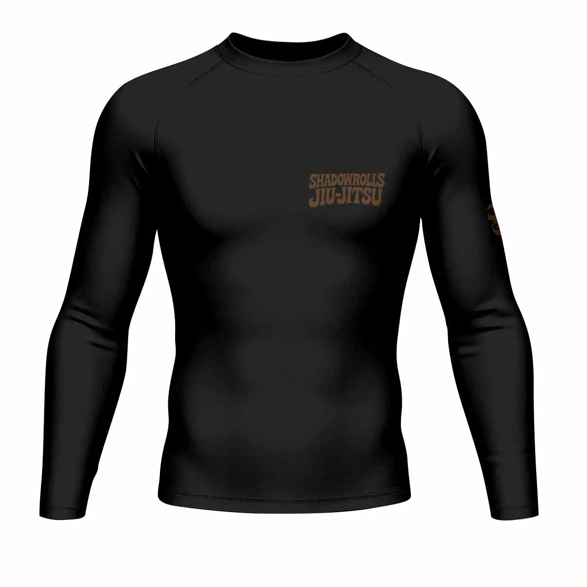 Skull Jiu-Jitsu Ranked - Brown Men's Rash Guard Long Sleeve - front view mockup