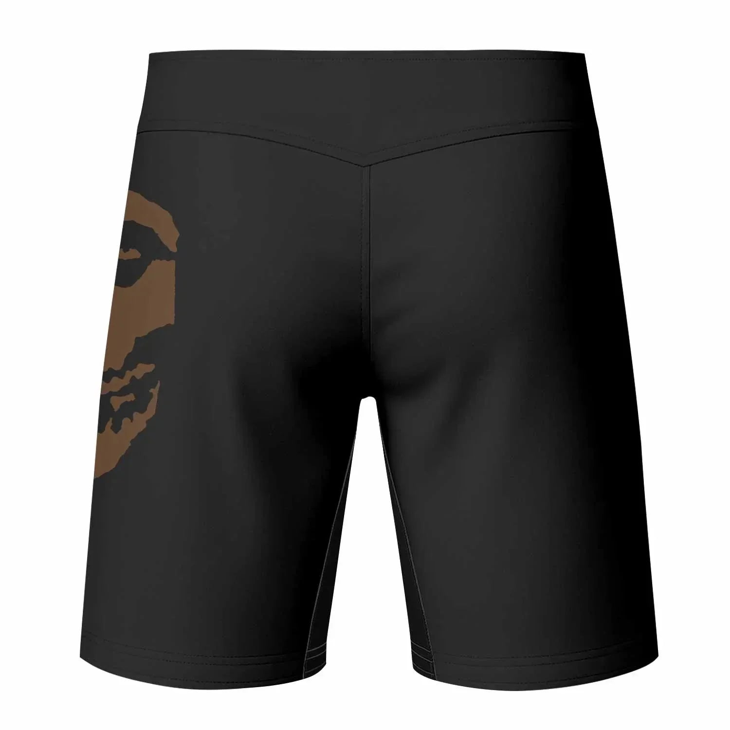 Skull Jiu-Jitsu Ranked - Brown Fight Shorts - back view mockup