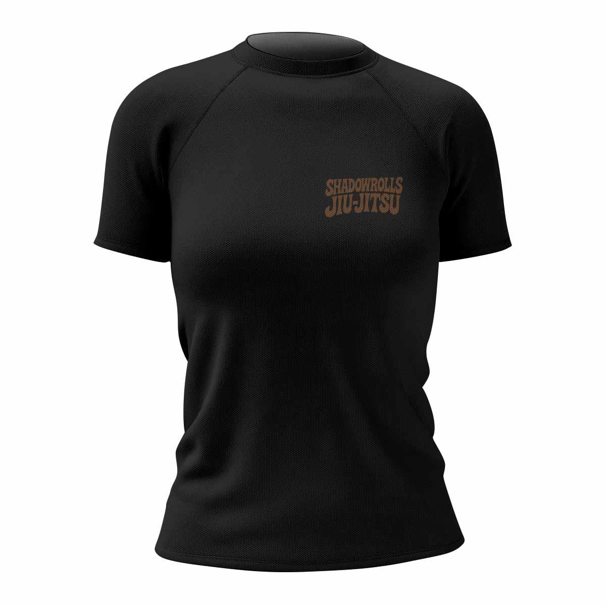 Skull Jiu-Jitsu Ranked - Brown Women's Rash Guard Short Sleeve - front view mockup