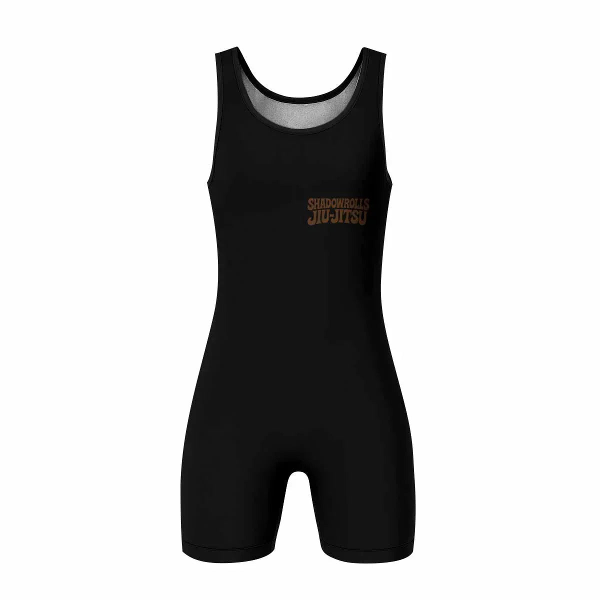 Skull Jiu-Jitsu Ranked - Brown Wrestling Singlet - front view mockup