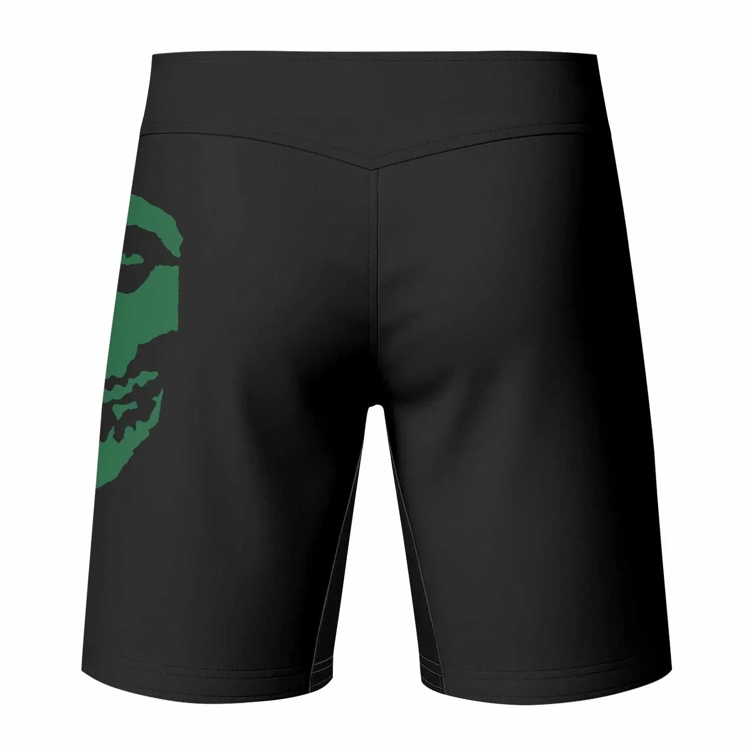 Skull Jiu-Jitsu Ranked - Green Fight Shorts - back view mockup