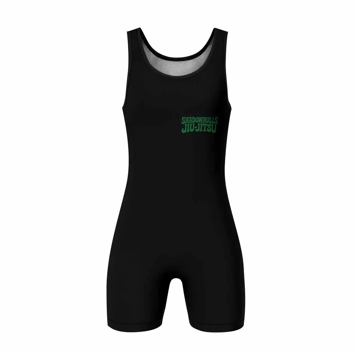 Skull Jiu-Jitsu Ranked - Green Wrestling Singlet - front view mockup