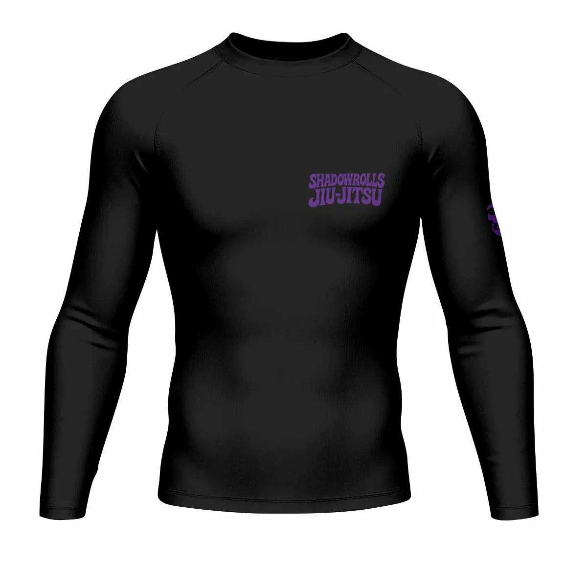 Skull Jiu-Jitsu Ranked - Purple Men's Rash Guard Long Sleeve - front view mockup