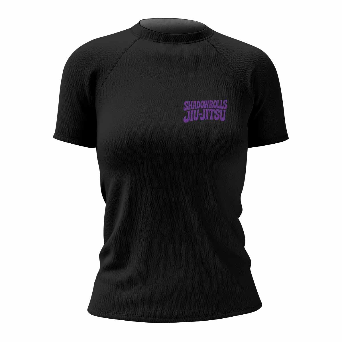Skull Jiu-Jitsu Ranked - Purple Women's Rash Guard Short Sleeve - front view mockup