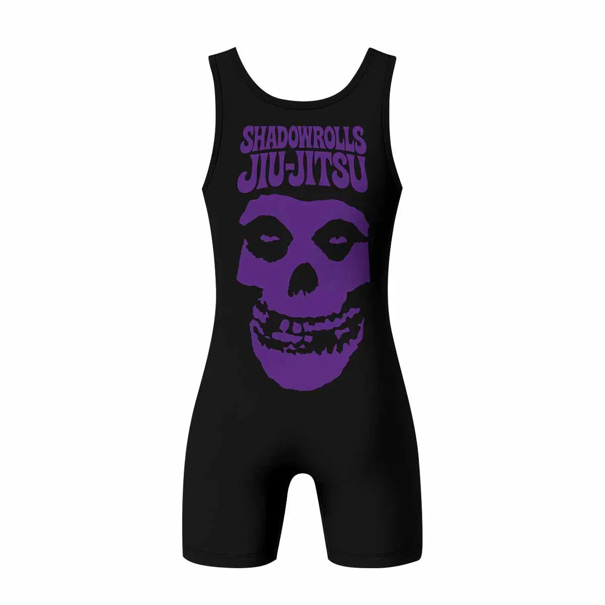 Skull Jiu-Jitsu Ranked - Purple Wrestling Singlet - back view mockup