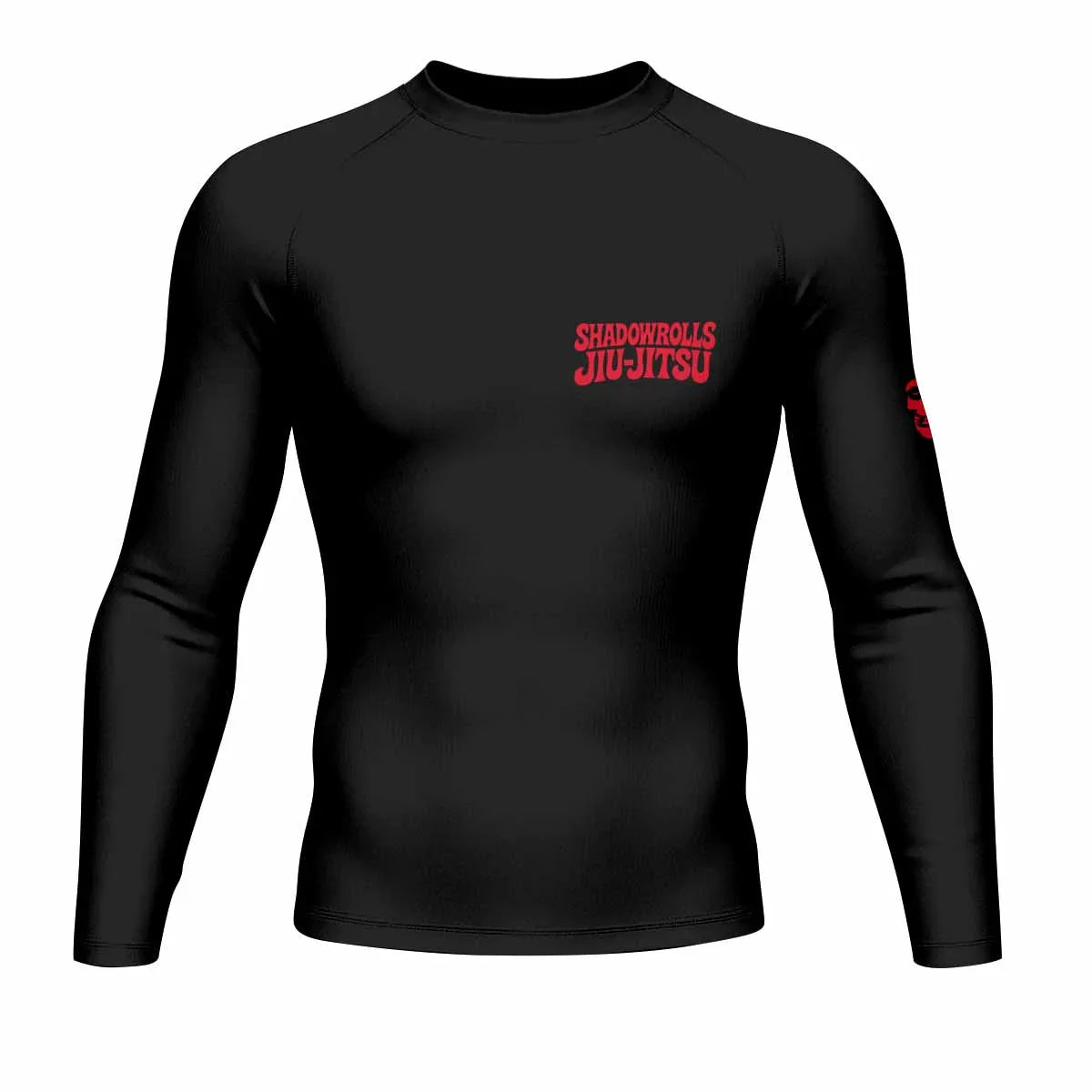 Skull Jiu-Jitsu Ranked - Red Men's Rash Guard Long Sleeve - front view mockup