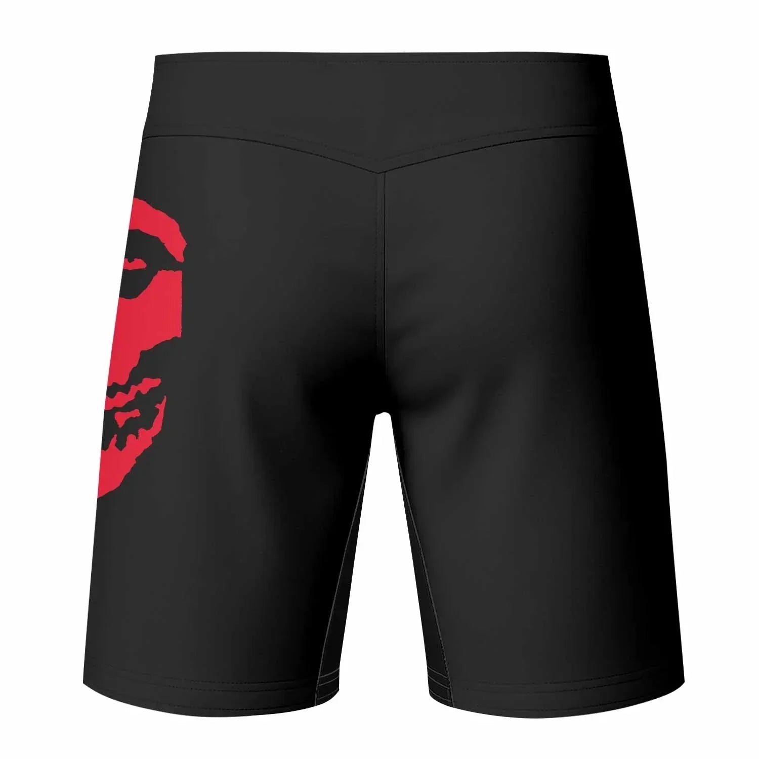 Skull Jiu-Jitsu Ranked - Red Fight Shorts - back view mockup