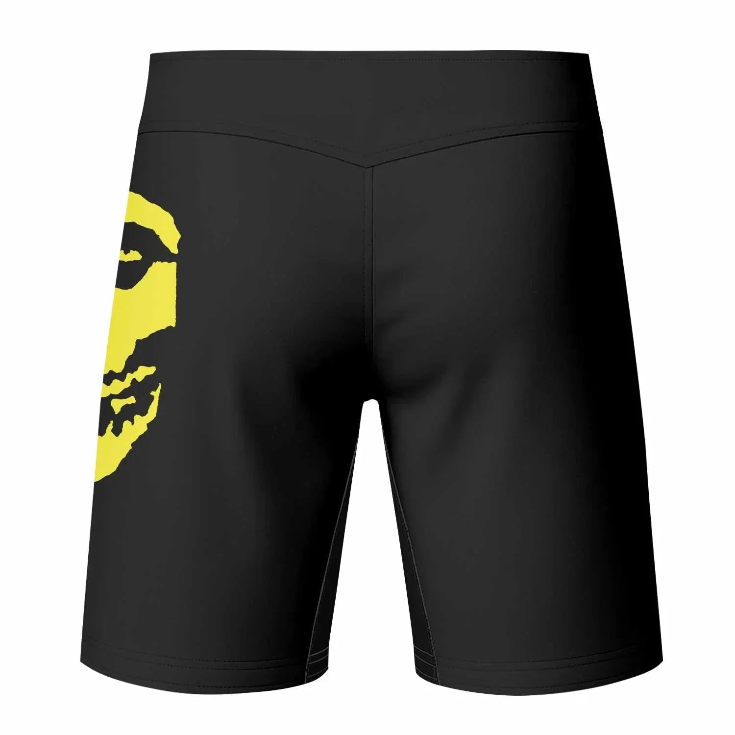Skull Jiu-Jitsu Ranked - Yellow Fight Shorts - back view mockup