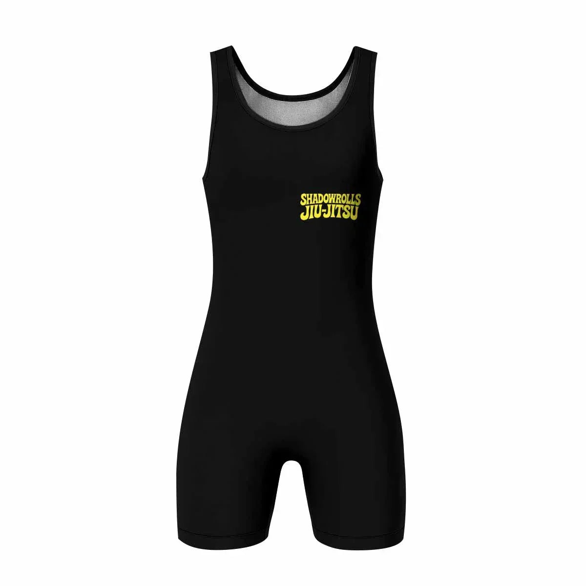 Skull Jiu-Jitsu Ranked - Yellow Wrestling Singlet - front view mockup