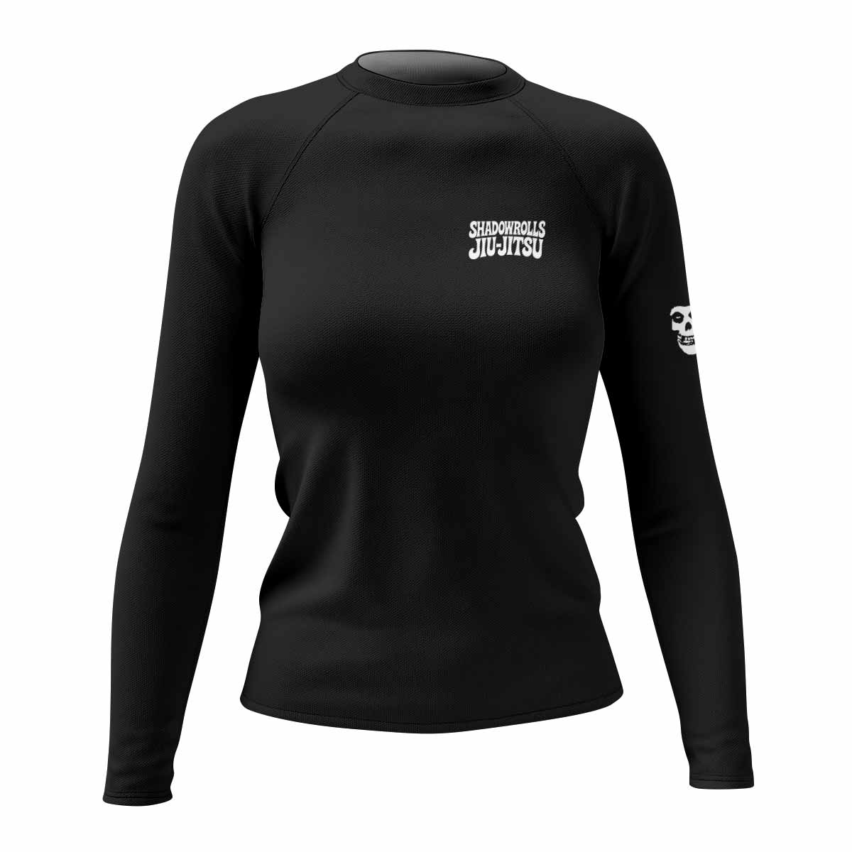 Skull Jiu-Jitsu Women's Rash Guard Long Sleeve - front view mockup