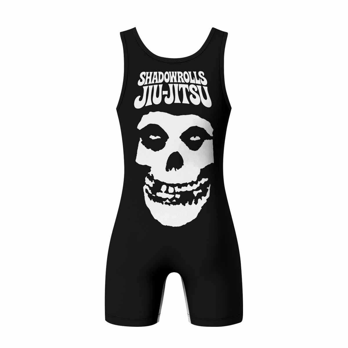 Skull Jiu-Jitsu Wrestling Singlet - back view mockup