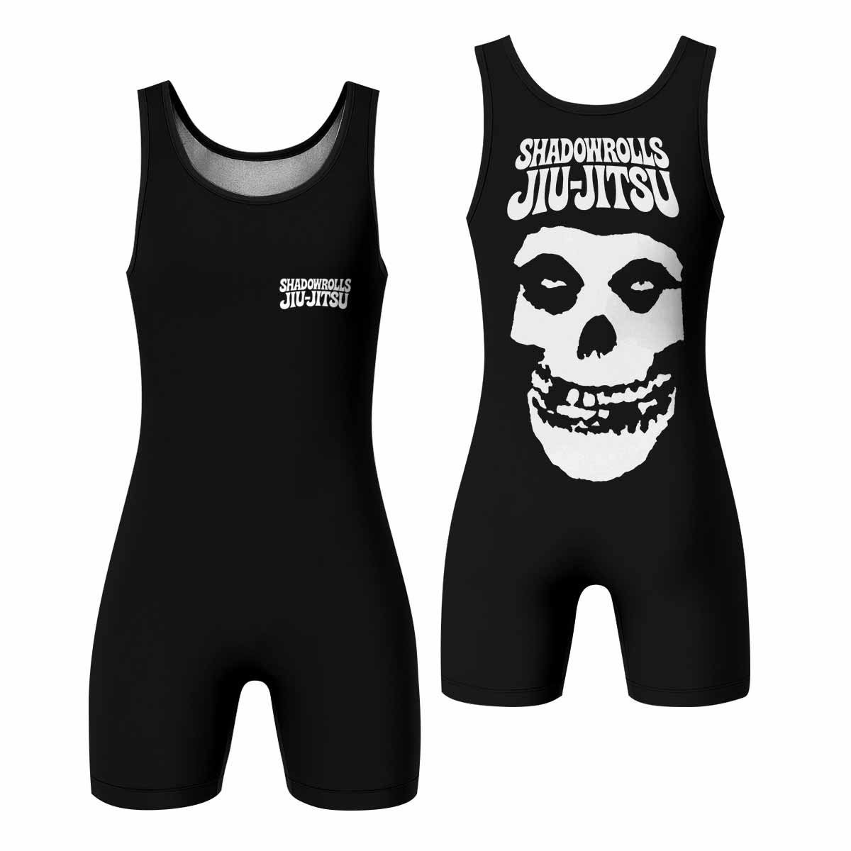 Skull Jiu-Jitsu Wrestling Singlet - front and back view