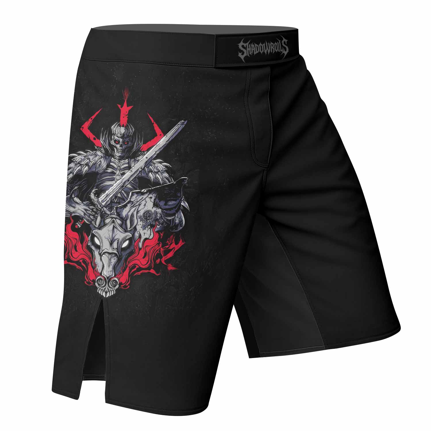 Skull Knight Berserk Fight Shorts - right side mockup