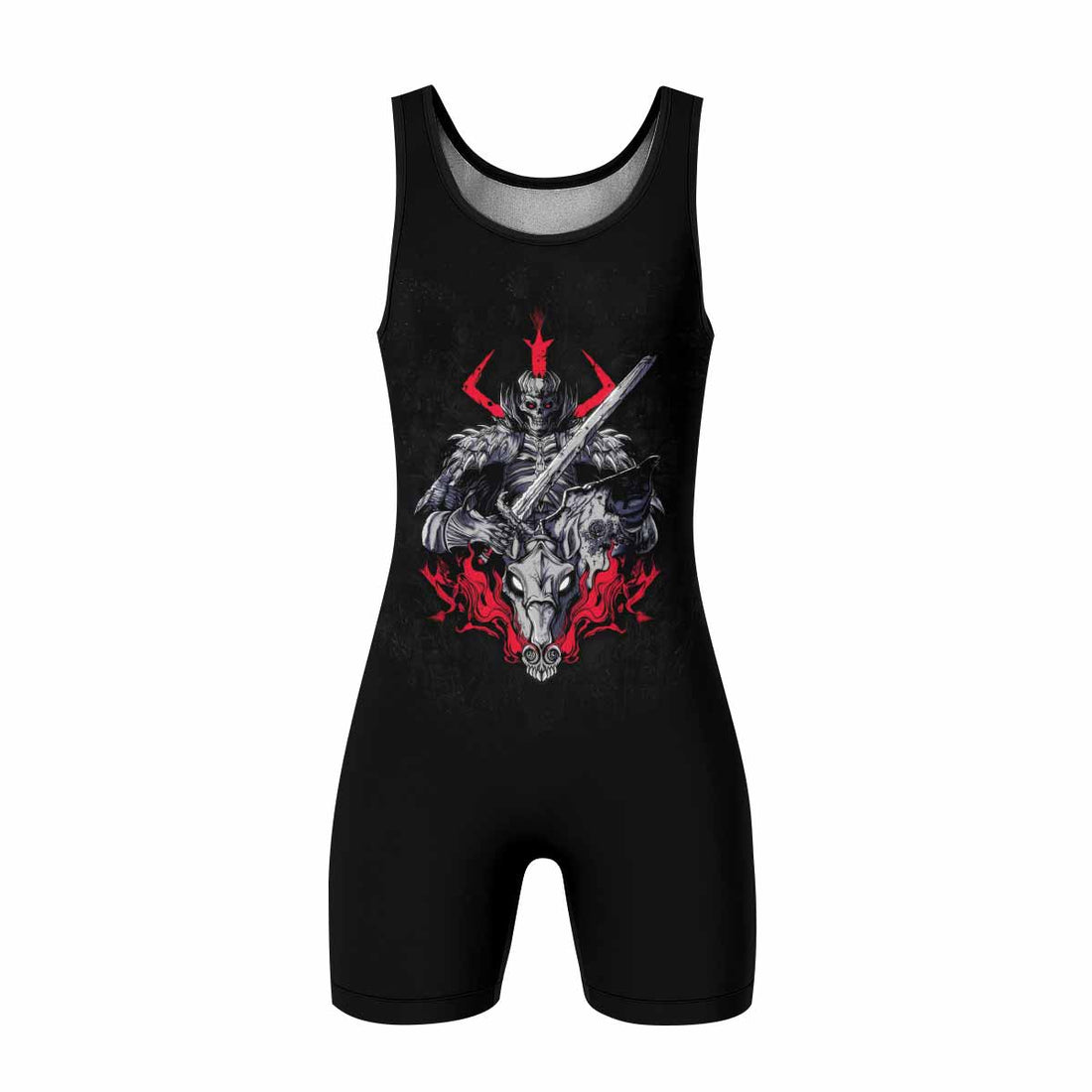 Skull Knight Berserk Wrestling Singlet - front and back view