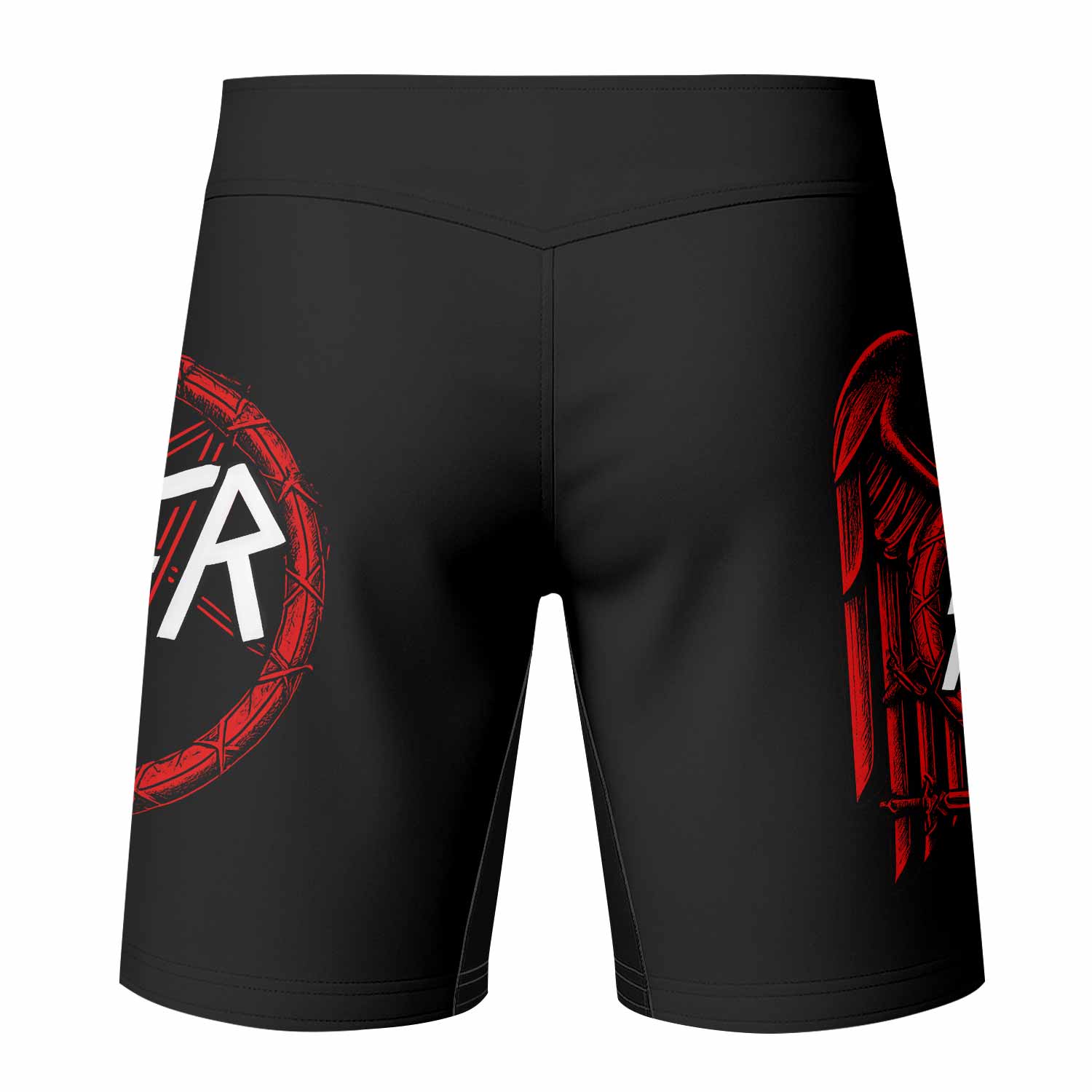 Slayer Red Eagle Mixed Martial Arts Shorts - back view mockup
