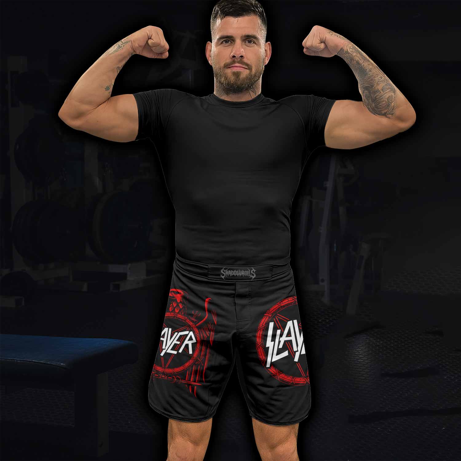 Slayer Red Eagle Mixed Martial Arts Shorts - lifestyle view