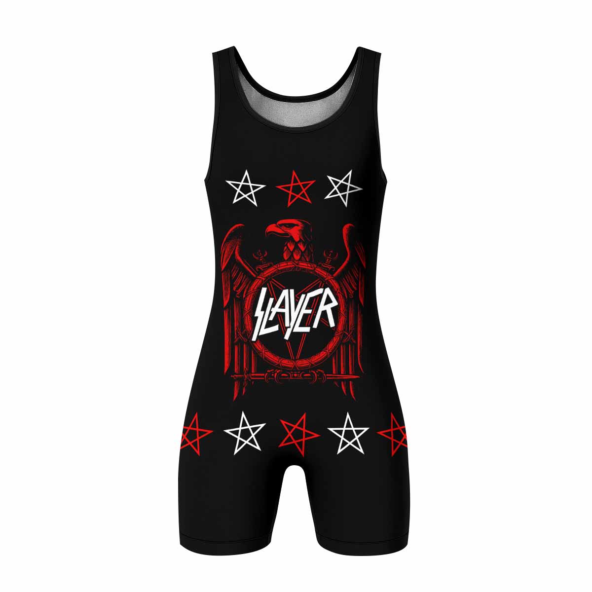Slayer Red Eagle Wrestling Singlet - front view mockup
