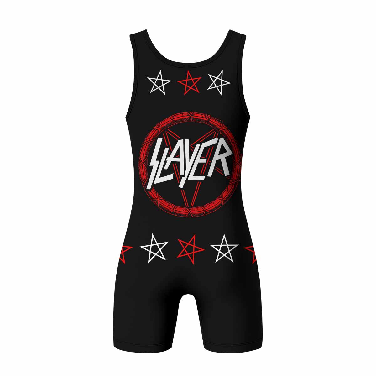 Slayer Red Eagle Wrestling Singlet - back view mockup