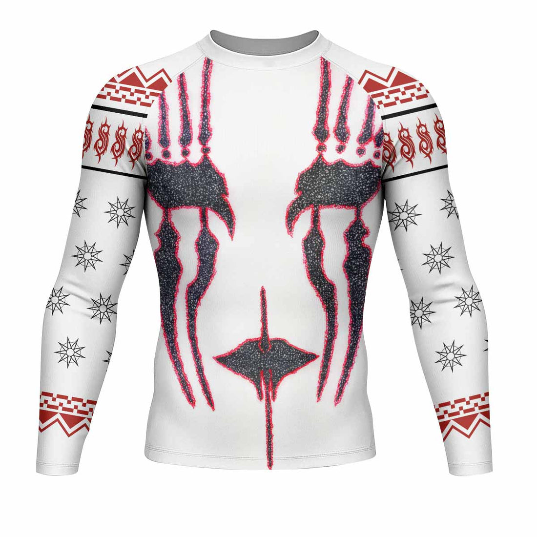 Slipknot Christmas Men's Rash Guard Long Sleeve - front and back view