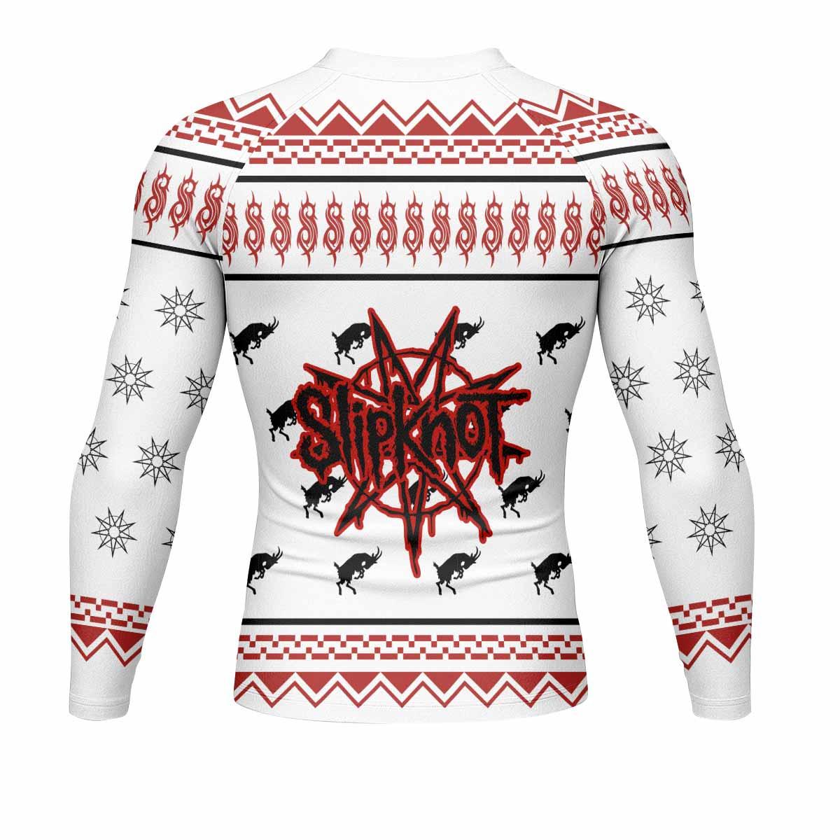 Slipknot Christmas Men's Rash Guard Long Sleeve - back view mockup