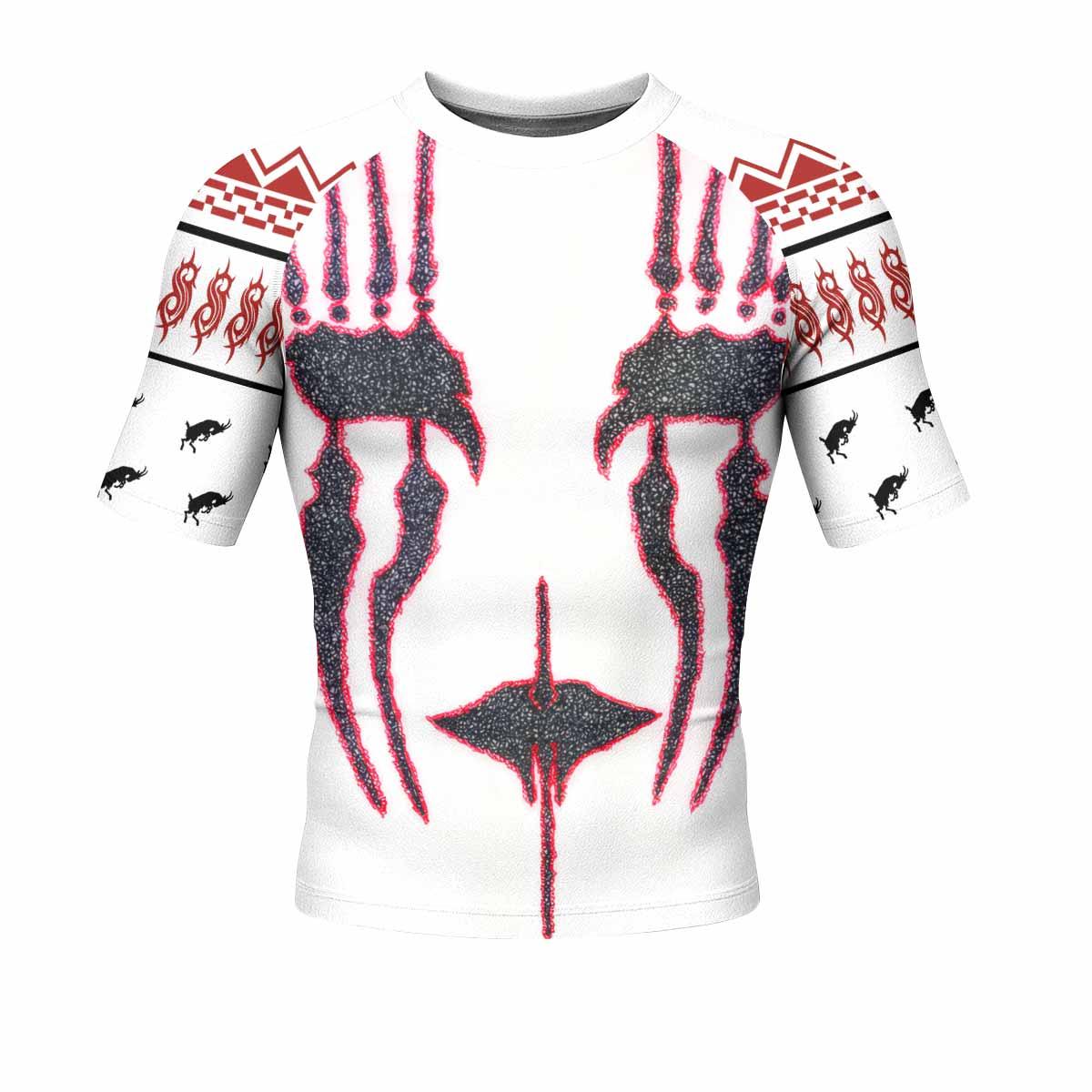 Slipknot Christmas Men's Rash Guard Short Sleeve - front view mockup
