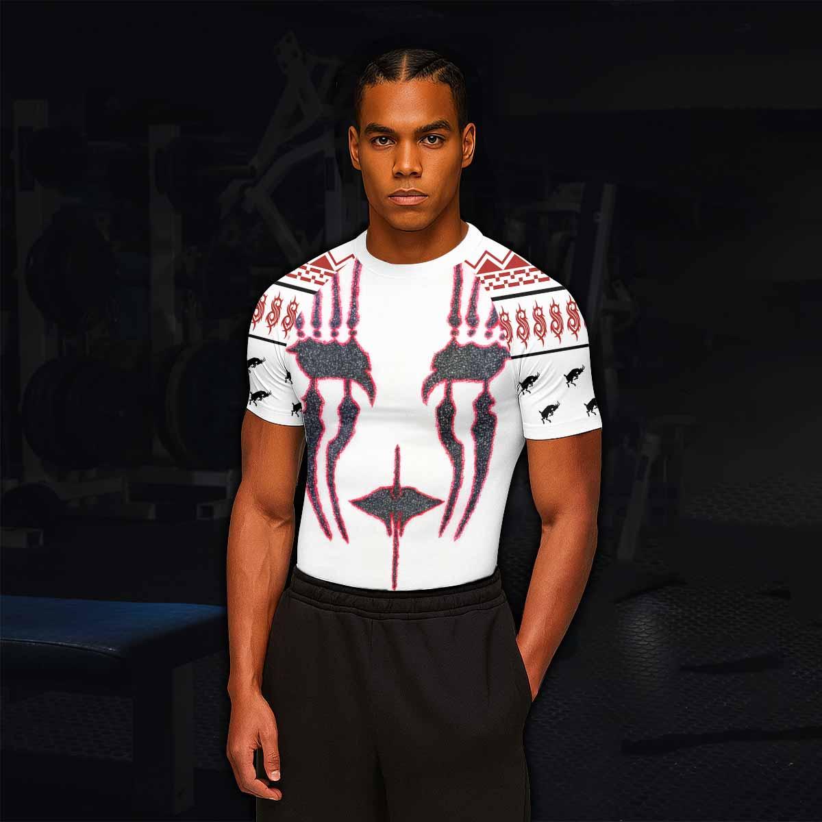 Slipknot Christmas Men's Rash Guard Short Sleeve - lifestyle view