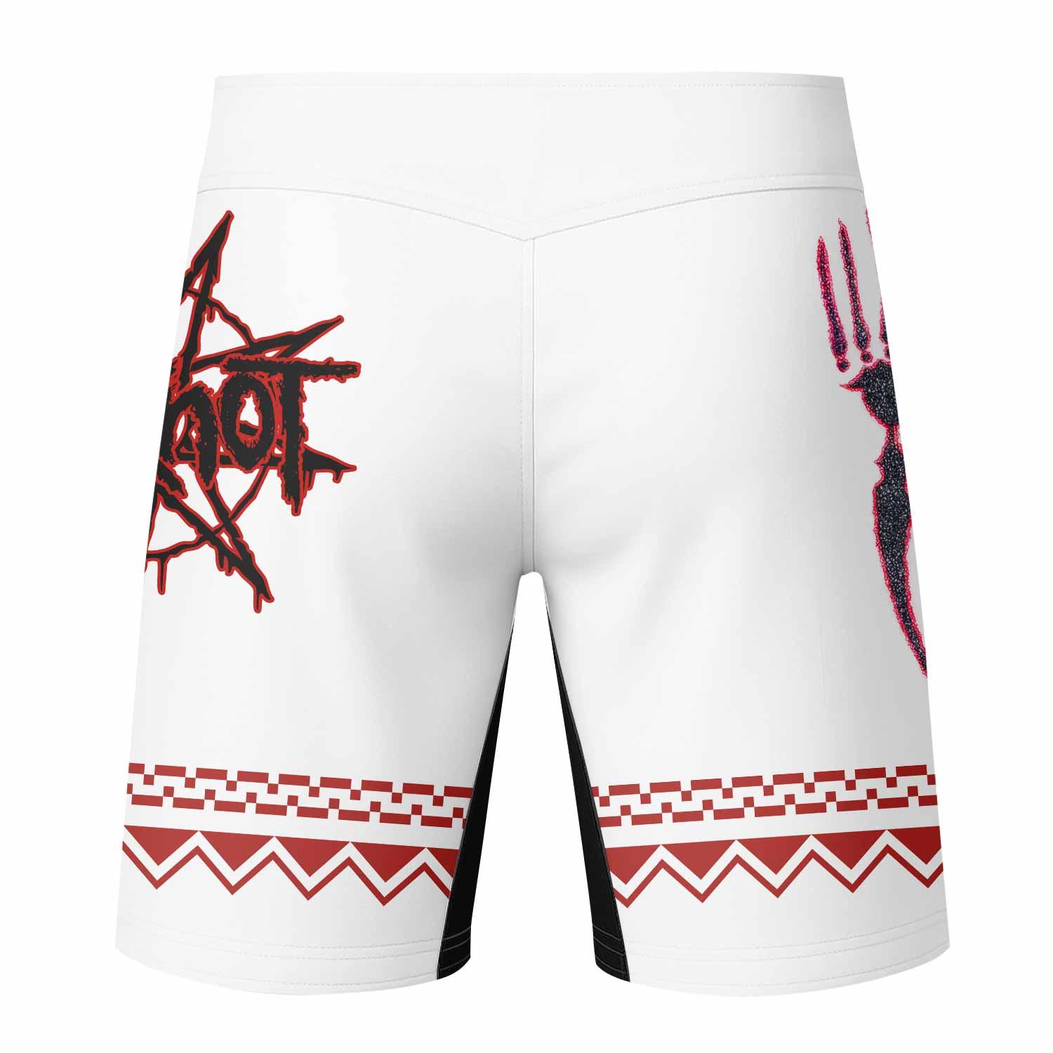 Slipknot Christmas Mixed Martial Arts Shorts - back view mockup