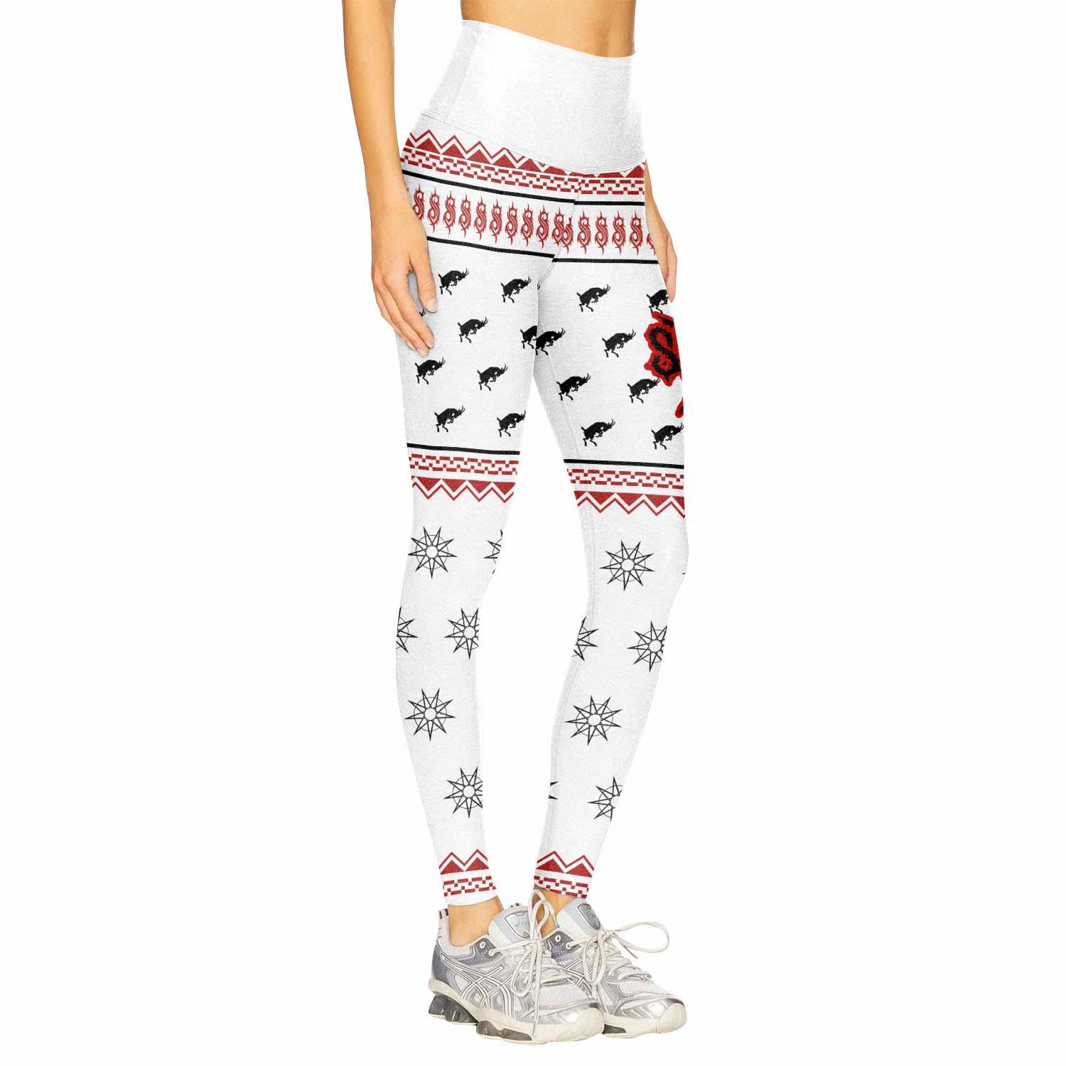 Slipknot Christmas Women's Leggings - right side mockup