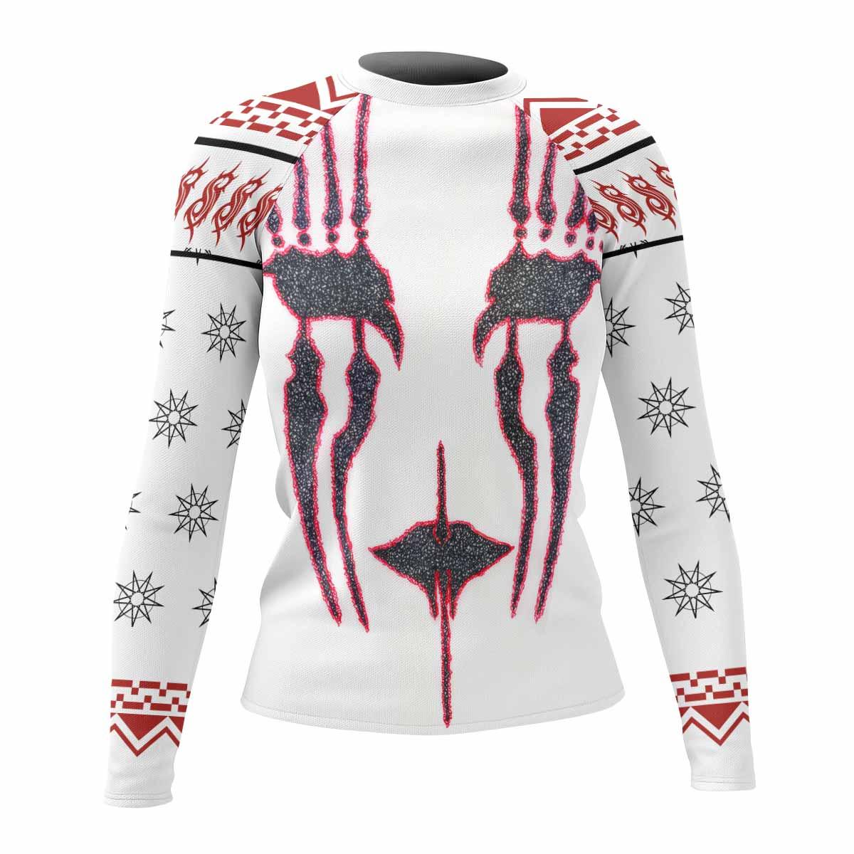 Slipknot Christmas Women's Rash Guard Long Sleeve - front view mockup