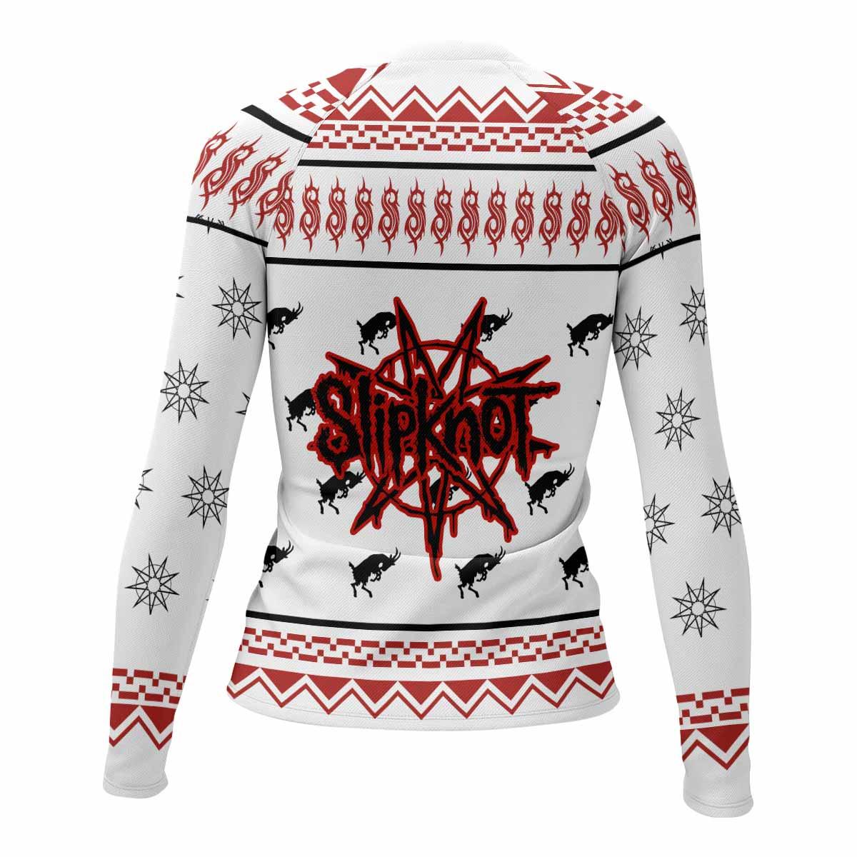 Slipknot Christmas Women's Rash Guard Long Sleeve - back view mockup