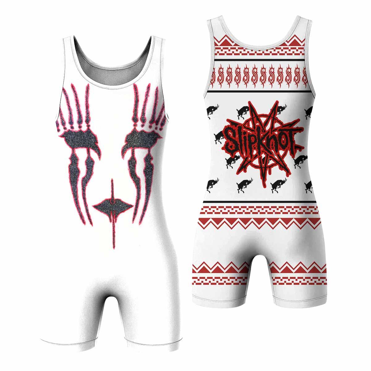 Slipknot Christmas Wrestling Singlet - front and back view