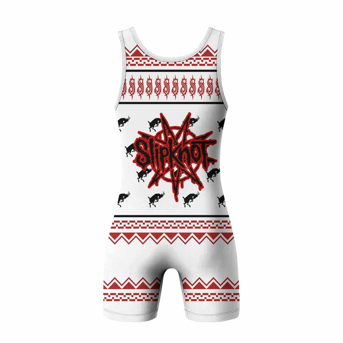 Slipknot Christmas Wrestling Singlet - back view mockup