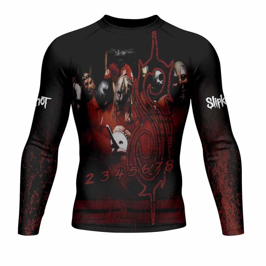 Slipknot Debut Men's Rash Guard Long Sleeve - front and back view