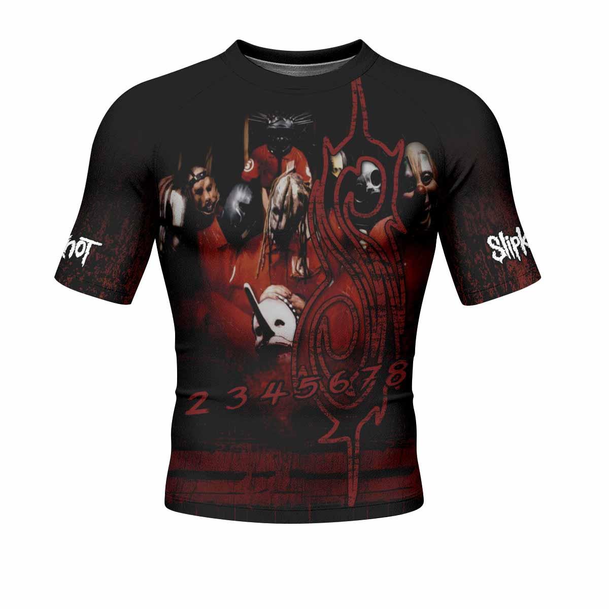 Slipknot Debut Men's Rash Guard Short Sleeve - front view mockup