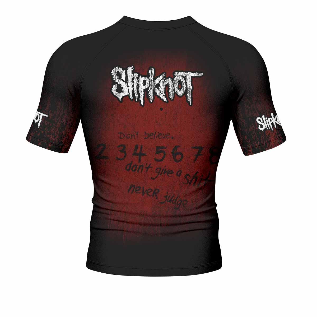 Slipknot Debut Men's Rash Guard Short Sleeve - back view mockup