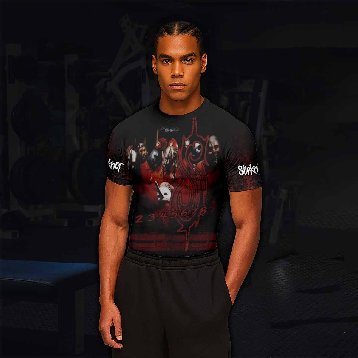 Slipknot Debut Men's Rash Guard Short Sleeve - lifestyle view