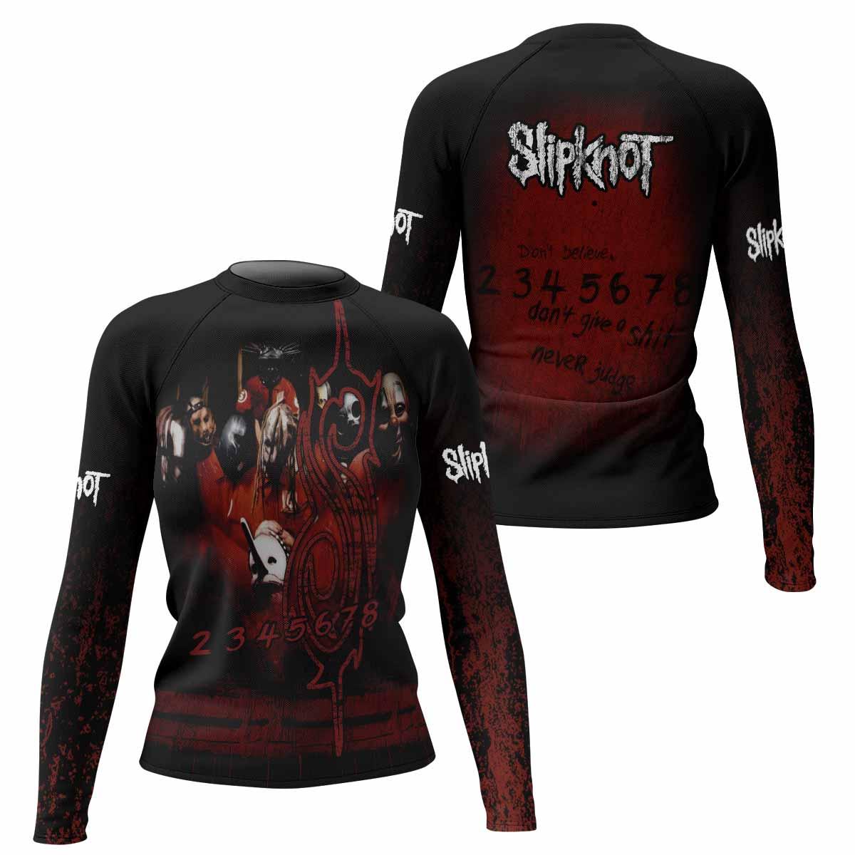 Slipknot Debut Women's Rash Guard Long Sleeve - front and back view