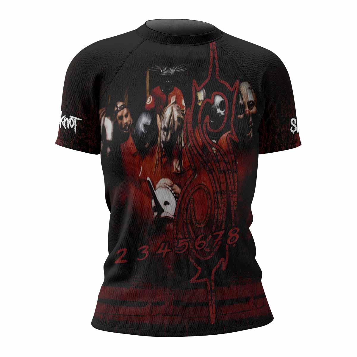 Slipknot Debut Women's Rash Guard Short Sleeve - front view mockup
