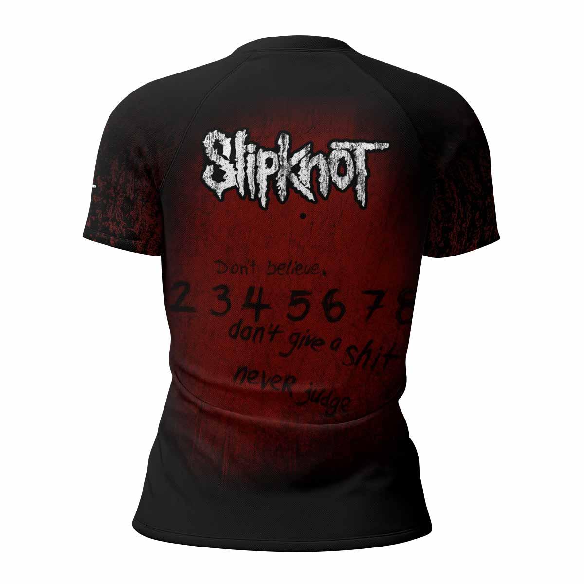 Slipknot Debut Women's Rash Guard Short Sleeve - back view mockup