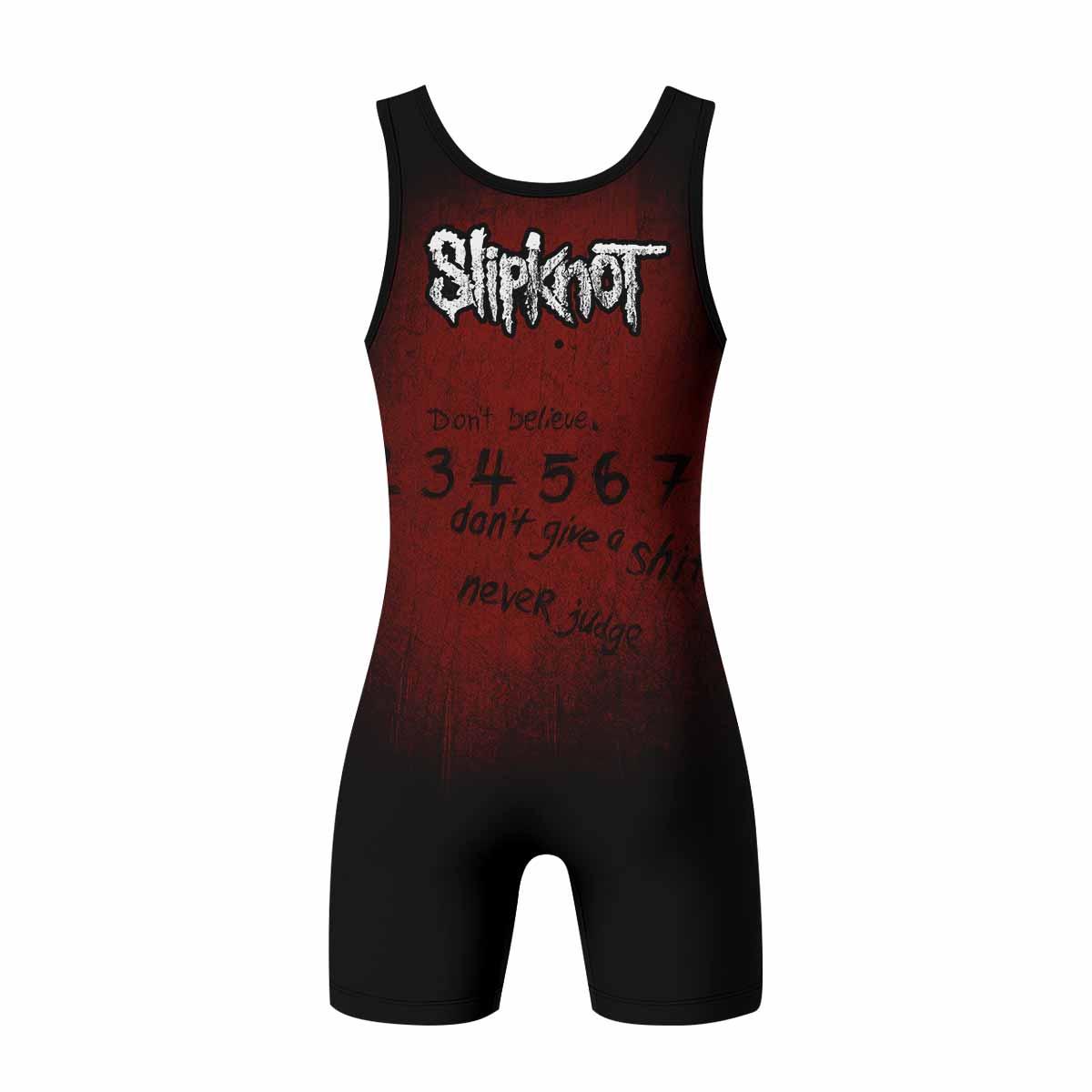 Slipknot Debut Wrestling Singlet - back view mockup