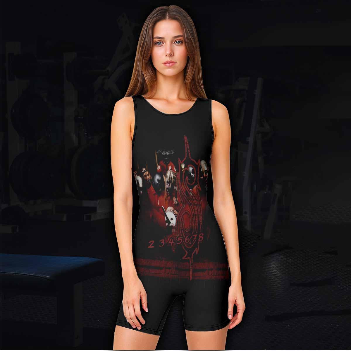 Slipknot Debut Wrestling Singlet - women's lifestyle view