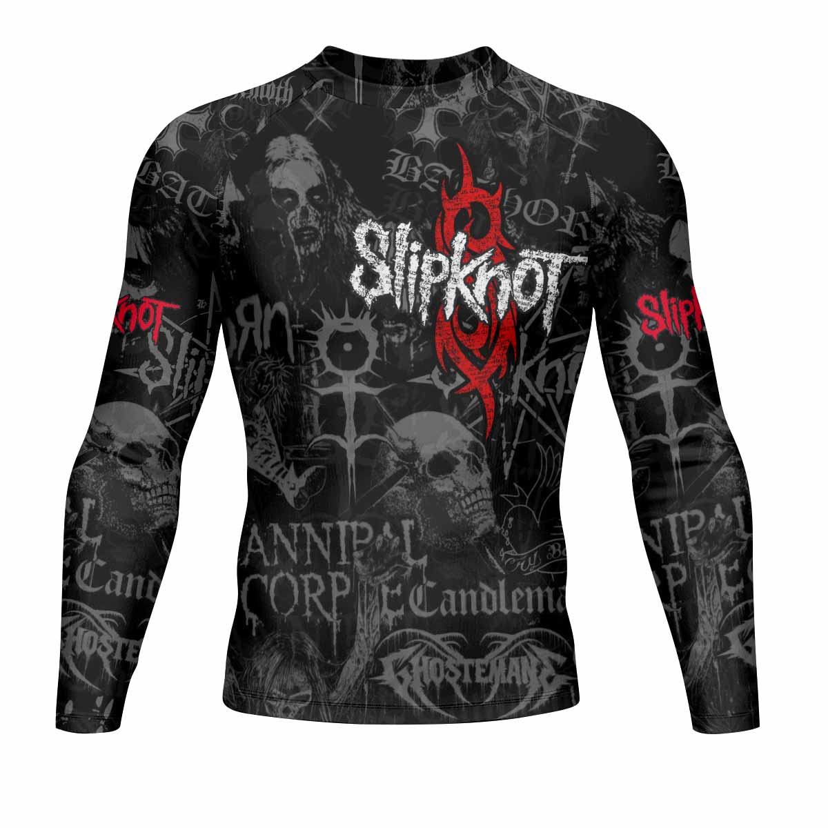 Slipknot Riot Men's Rash Guard Long Sleeve - front view mockup